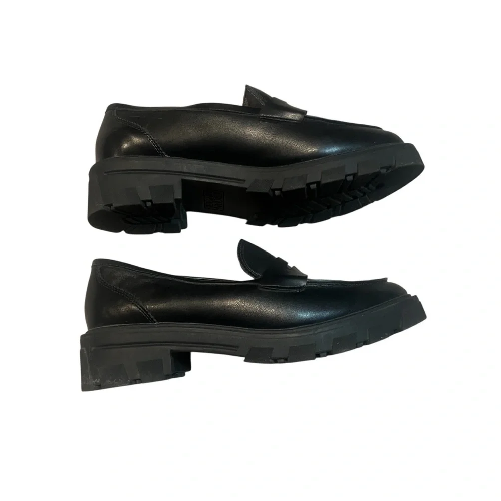 Crown Vintage Women's 8.5 Fabiene Slipon Platform Loafers in black leather - Picture 3 of 5